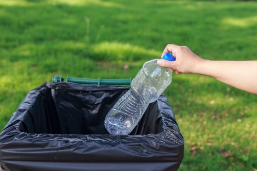 Eco-friendly garden waste being composted